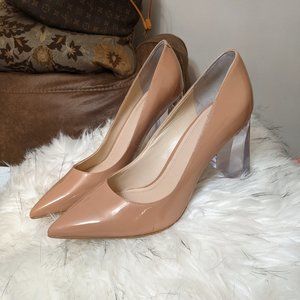 MARC FISHER TAUPE GLASS HIGH HEELS